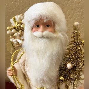 Faux fur Santa Claus statue